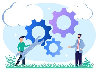 Illustration vector graphic cartoon character of business strategy