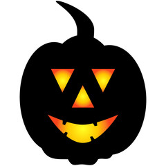 Halloween pumpkin icon. Autumn symbol. Halloween scary pumpkin with a smile, burning eyes.