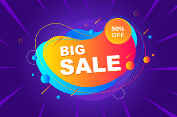 Special offer big sale banner promotion template. Season sale promotion gradient illustration. Temporary discount, time limited offer. Sale banner template design, big sale special offer background. 