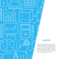 Maths science banner in line style with place for text