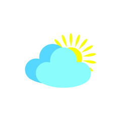 Weather icon. Cloud and sun on a white background. Vector.