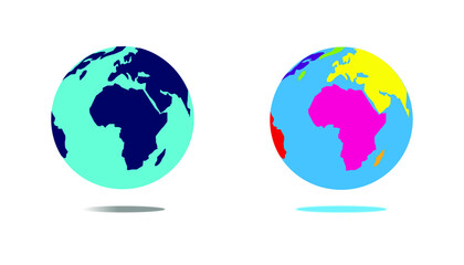 Vector image of planets on a white background.