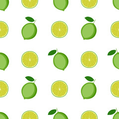 Bright seamless pattern with limes, vector illustration
