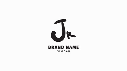letter J R fun and playful monogram logo design. childish vector brand