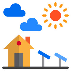 Solar panel flat style icon