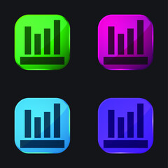 Obraz premium Accountant four color glass button icon