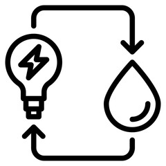 Water energy outline style icon
