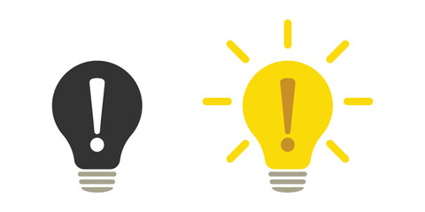 Set of information light bulb icons, idea and answer. Success concept. Lamp. Web design.