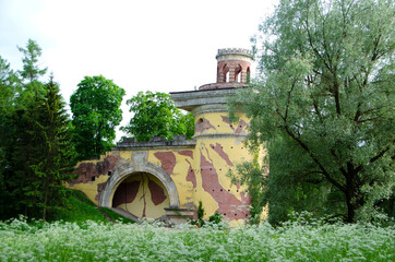 Tower-ruin in Catherine Park, Pushkin (Tsarskoye Selo), Saint Petersburg, Russia