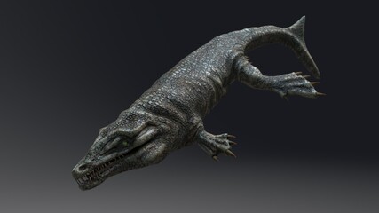 Sea Monsters of background, 3d render