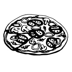 pizza, vector on transparent background