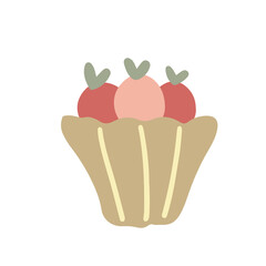 Fruit desserts hand drawn vector illustration isolated on white background