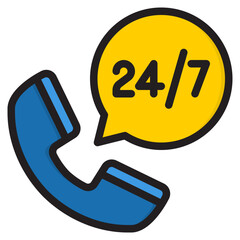 Call center color line style icon
