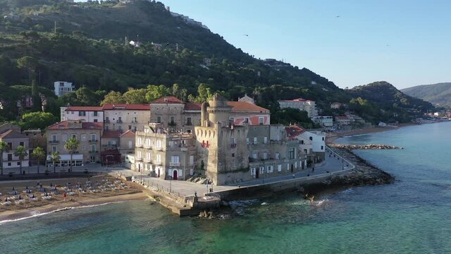 Santa Maria di Castellabate, Campania, Italy.
Aerial view of the seafront of the famous tourist village of Cilento
