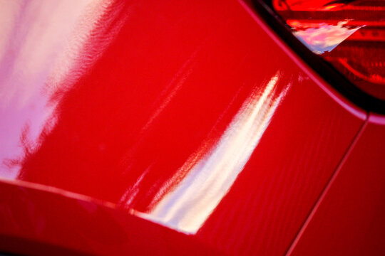 Close up of a car's paint job