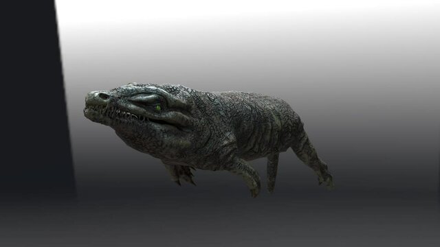 Sea Monsters of background, 3d render