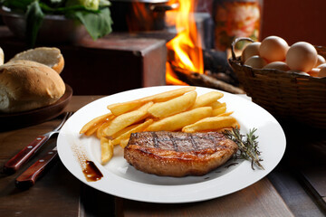 fries with Brazilian picanha