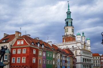 the central square of the city of Poznan in Poland