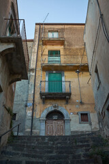 entrance doors of houses in typical country of Italy in the Mediterranean islands