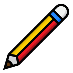 Pencil color line style icon