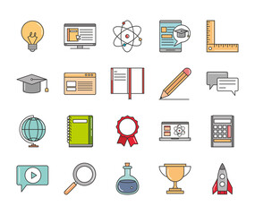 online education icon collection