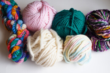 colourful balls of super chunky yarn 