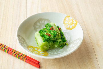 早採り山東菜の浅漬け