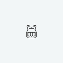 Soldier vest vector icon illustration sign