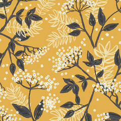 Refreshing Elderberry Flourish Seamless Pattern