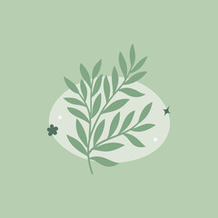 Vector modern floral arrangement background. Cute delicate botanical illustration with leaves and plants.