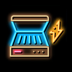 electrical bbq neon light sign vector. Glowing bright icon electrical bbq sign. transparent symbol illustration