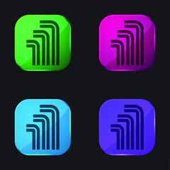 Allen four color glass button icon