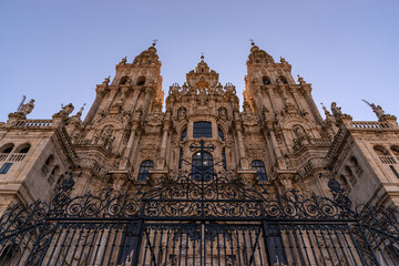 Fototapeta premium Frontal Catedral de Santiago de Compostela desde Plaza del Obradoiro.
