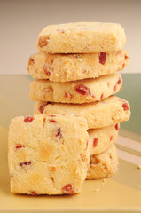 Hydrabadi Nan khatai or Nankhatai is and popular sweet biscuit made with butter, rifined  flour and dryfruits.