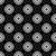 floral seamless pattern background.Geometric ornament for wallpapers and backgrounds. Black and white pattern.