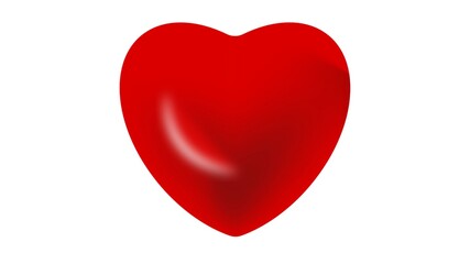 Red heart isolated on the white background. Valentines day. Realistic 3D heart. Used for making cards. Heart logo