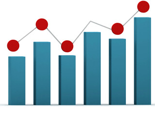 3d rendering Stock market online business concept. business Graph 