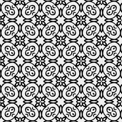 floral seamless pattern background.Geometric ornament for wallpapers and backgrounds. Black and white pattern.