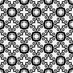 floral seamless pattern background.Geometric ornament for wallpapers and backgrounds. Black and white pattern.