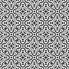 floral seamless pattern background.Geometric ornament for wallpapers and backgrounds. Black and white pattern.