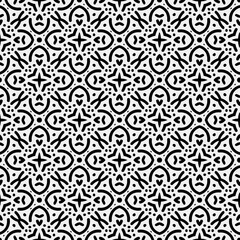 floral seamless pattern background.Geometric ornament for wallpapers and backgrounds. Black and white pattern.