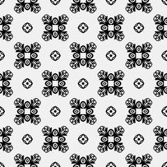 floral seamless pattern background.Geometric ornament for wallpapers and backgrounds. Black and white pattern.