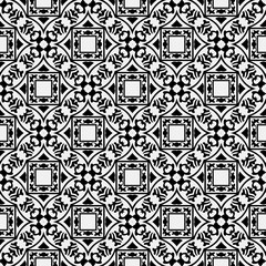 floral seamless pattern background.Geometric ornament for wallpapers and backgrounds. Black and white pattern.