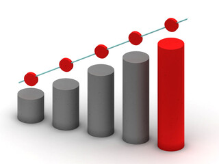 3d rendering Stock market online business concept. business Graph 