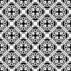floral seamless pattern background.Geometric ornament for wallpapers and backgrounds. Black and white pattern.