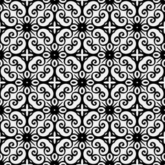 floral seamless pattern background.Geometric ornament for wallpapers and backgrounds. Black and white pattern.