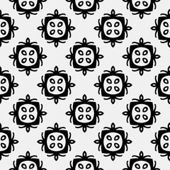 floral seamless pattern background.Geometric ornament for wallpapers and backgrounds. Black and white pattern.