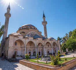 Fototapeta na wymiar Mosque in Yevpatoria in the Crimea Juma Jami or Khan-Jami also known as the Friday Mosque.