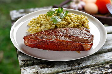 Grilled beef steak