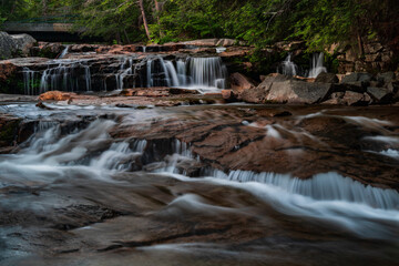 Magical waterfalls in the middle of a forest